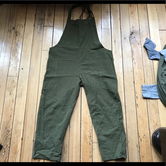 Zara Other - Olive linen overalls sz xs